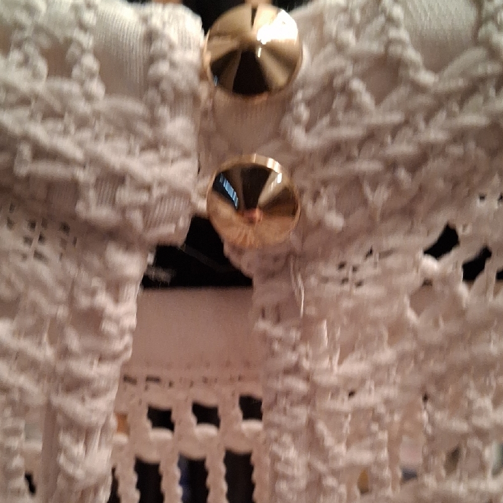 Guess Cream Lace Maxi Dress, Built In Bra Cups. Lined To Knee, Slit On Side - Picture 10 of 16